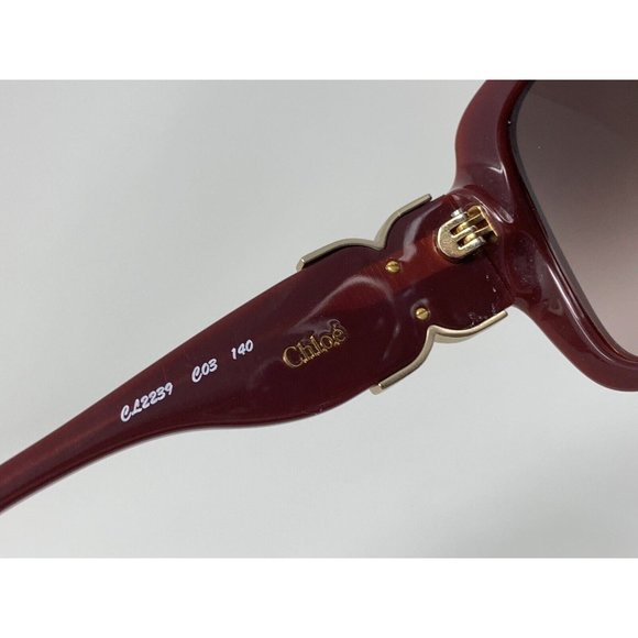 Chloe Sunglasses Square Burgundy CL 2239 C03 Size 58 [] 17-140 Oversized Sunglas main image 2